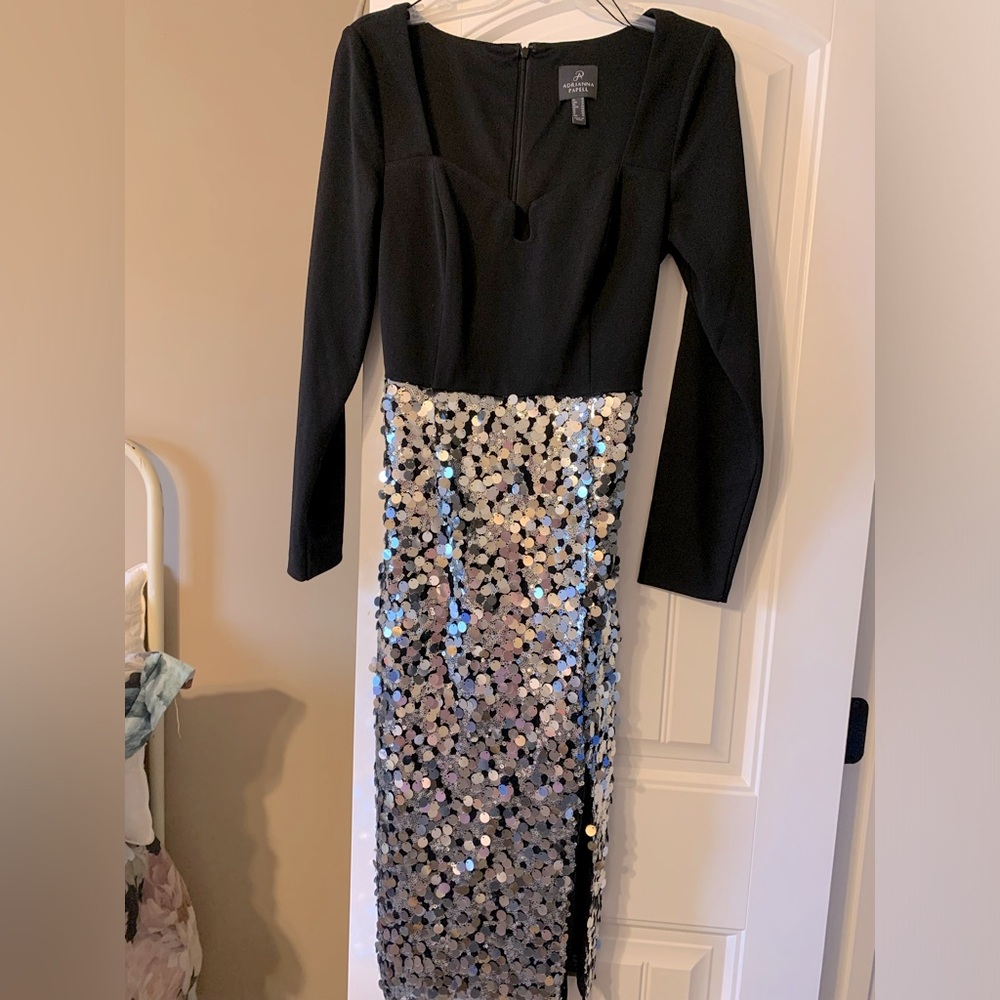 Adrianna Papell Black Cocktail Dress, Size 10